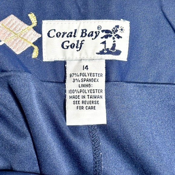 Coral Bay Golf Womens Skort Size 14 Embroidered Golf Clubs Navy Stretch Active - Picture 8 of 10